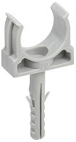 Клипса для гофры с дюбелем без самореза IEK CT20 Д=20 серый (уп. 100шт) картинка